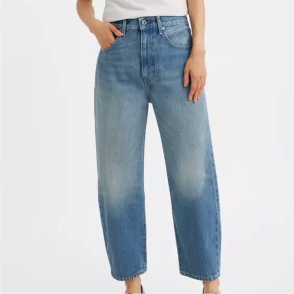 Levi's 24 Jeans Made & Crafted Barrel Crop relaxed Medium Wash 100% cotton NWT